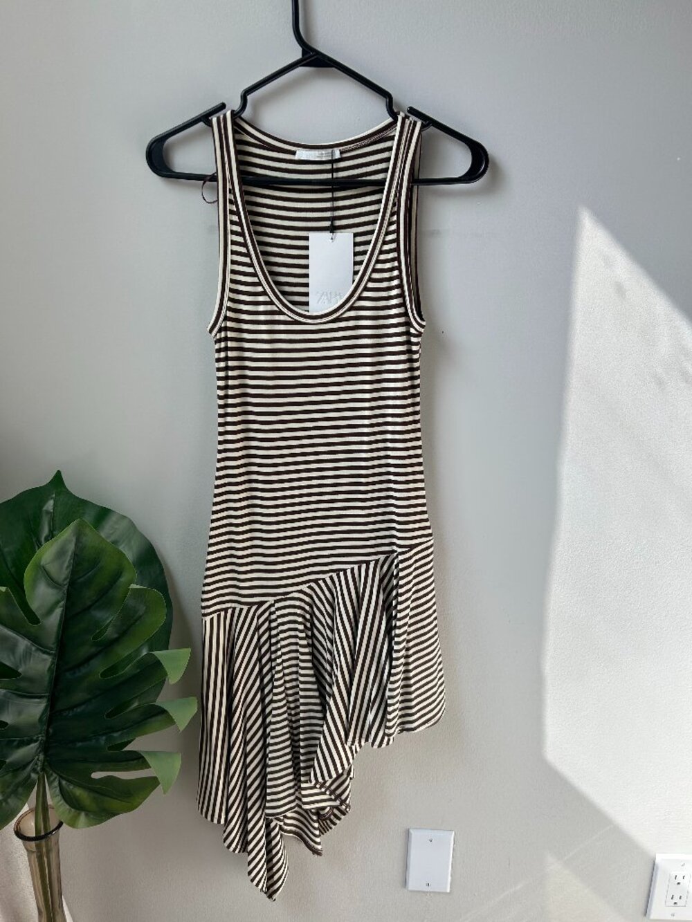 ZARA Stripped Ruffle Mini Dress